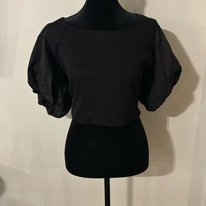 Anthropologie Puff Sleeve Crop Top